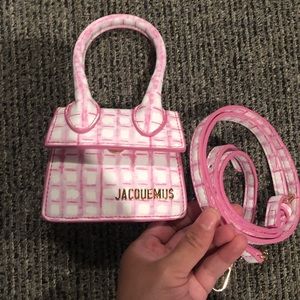 Jacquemus purse pink plaid